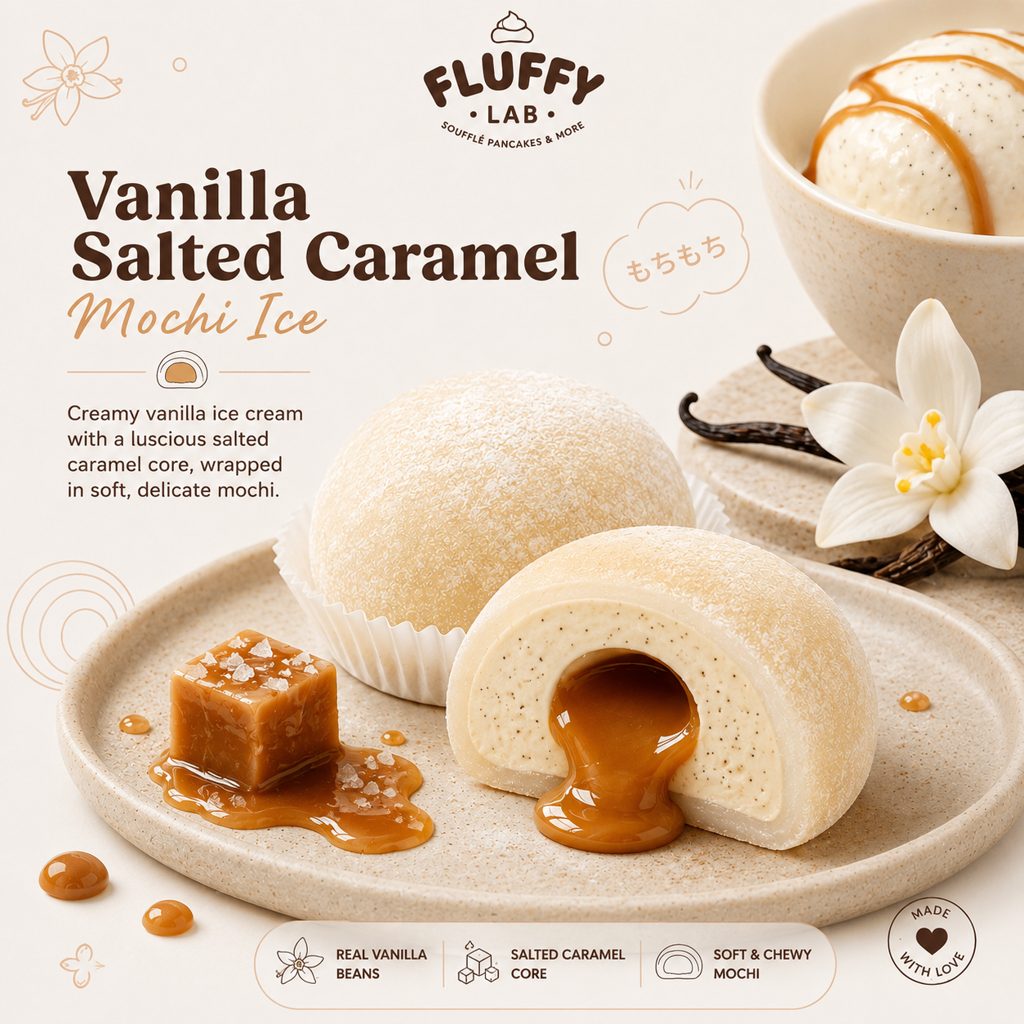 Vanilla Salted Caramel Mochi Ice