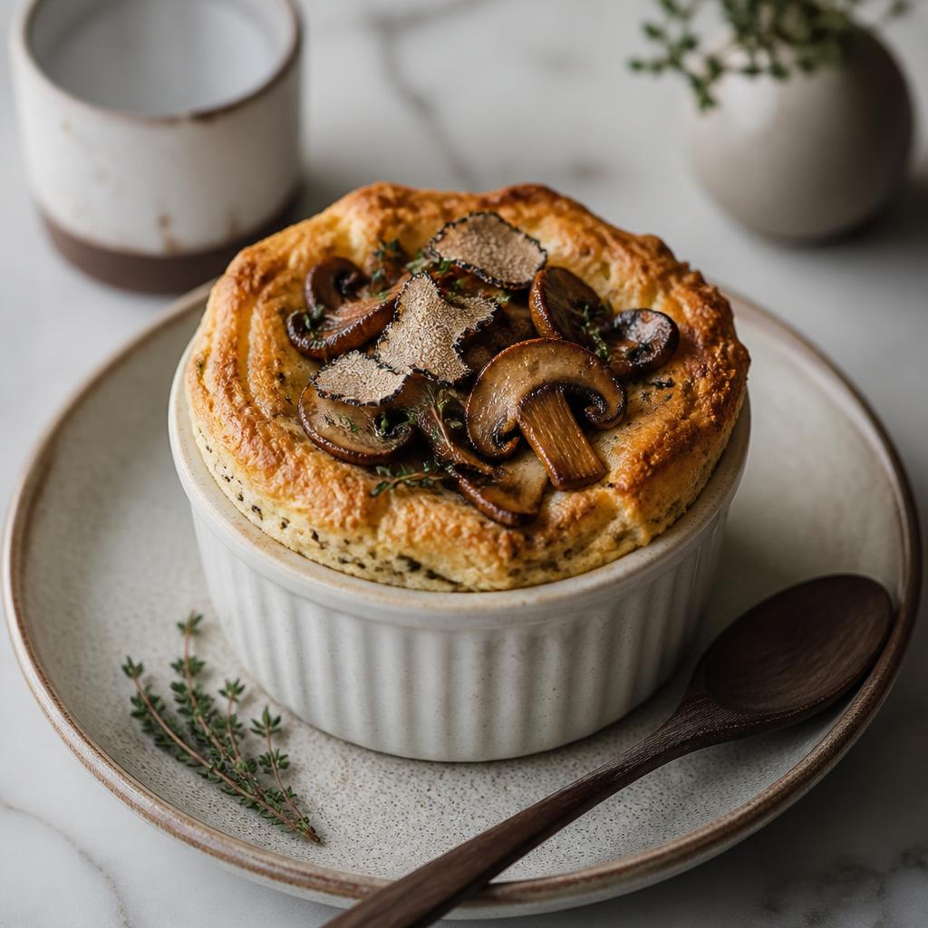 Mushroom truffle soufflé