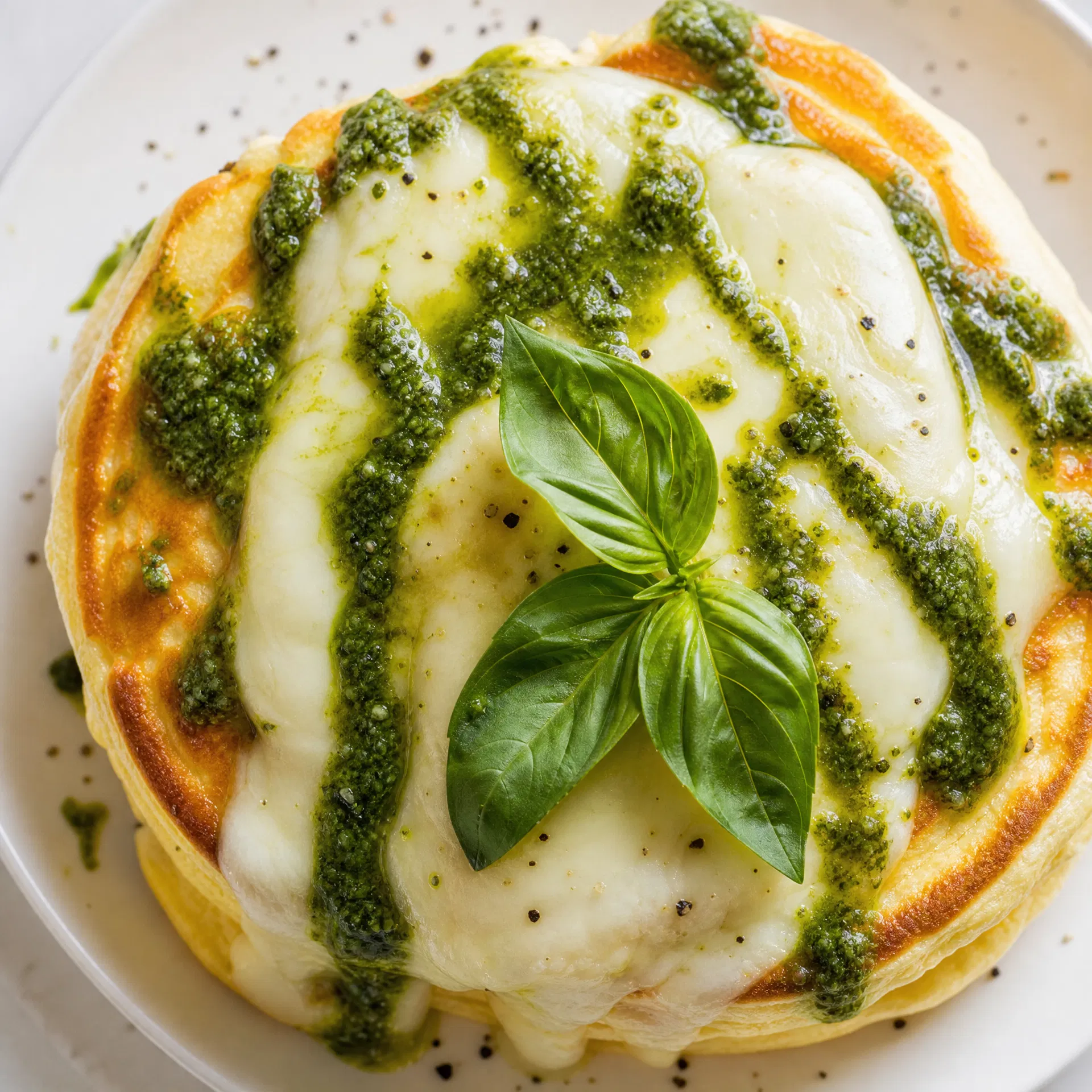 Mozzarella & Pesto Soufflé
